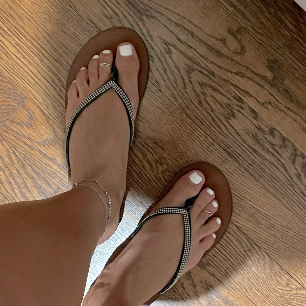 AE Dressy Beaded Flip Flops